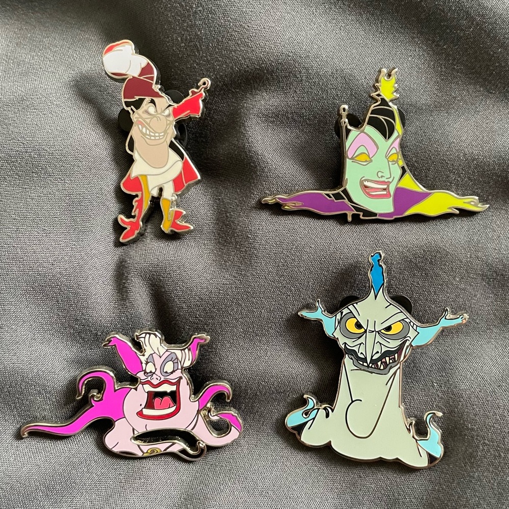 Authentic Disney Park Pins Set of 4 Villains